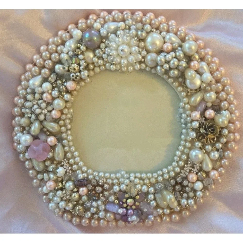 Vintage Upcycled Jeweled Photo Picture Frame 5